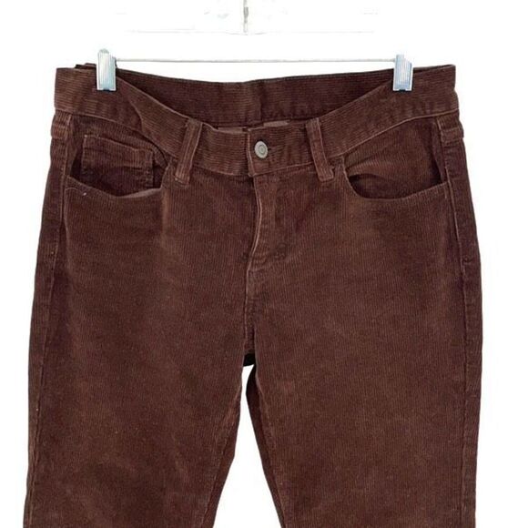 John Galt Womens Mid Rise Stretch‎ Corduroy Flared Bootcut Pants Brown Small - Picture 2 of 9